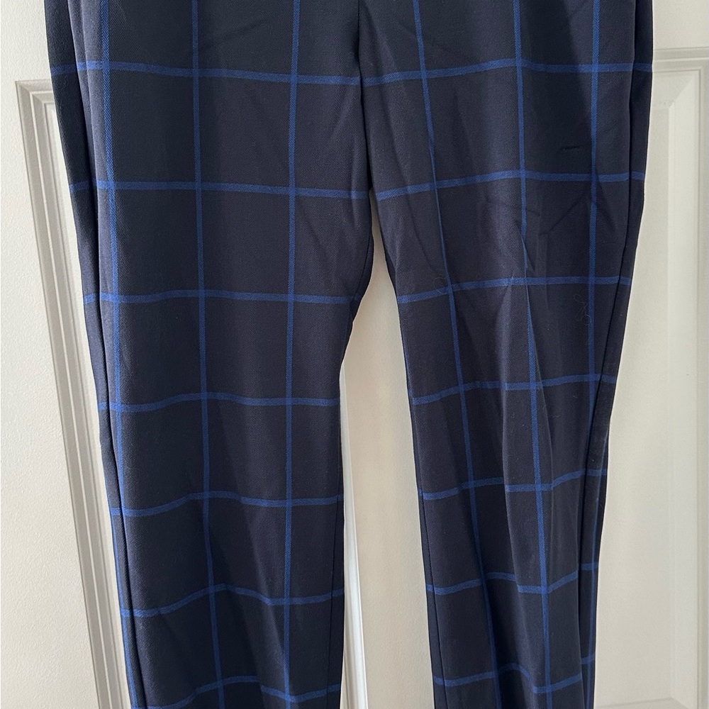 Express Blue Trousers with Plaid Pattern